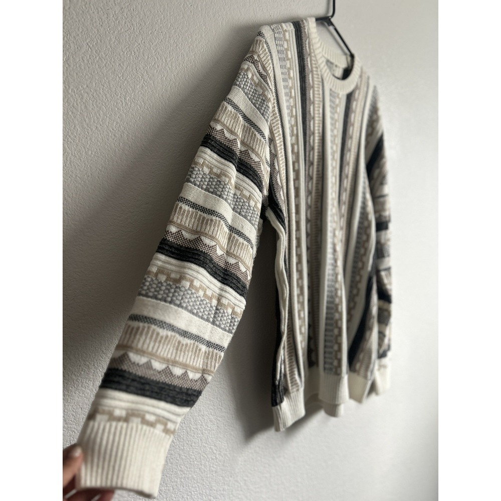 Men's Large Hollister Sweater 3D Googi Style Knit Grandpa Cosby Pullover Crew - Picture 3 of 5